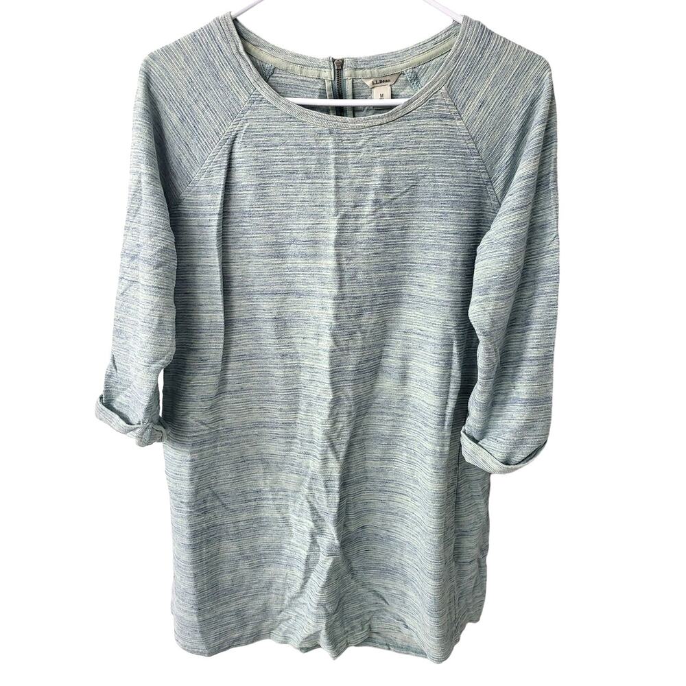L.L. Bean Textured Blue Heathered Tunic/Dress - Medium